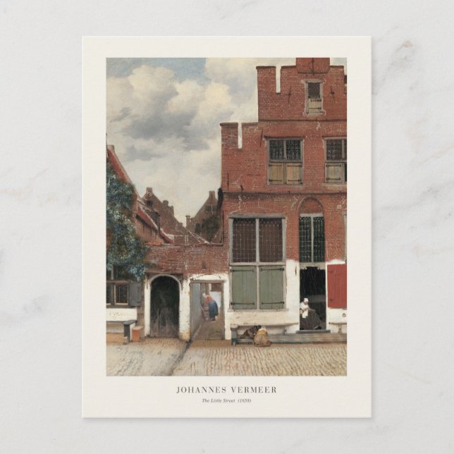 Cartão Postal Johannes Vermeer The Little Street Architectural (Frente)