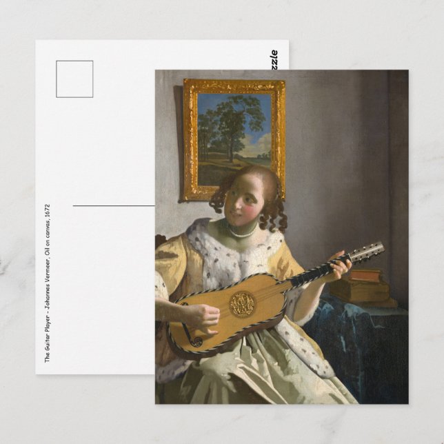 Cartão Postal Johannes Vermeer - Tocador de Violão (Frente/Verso)