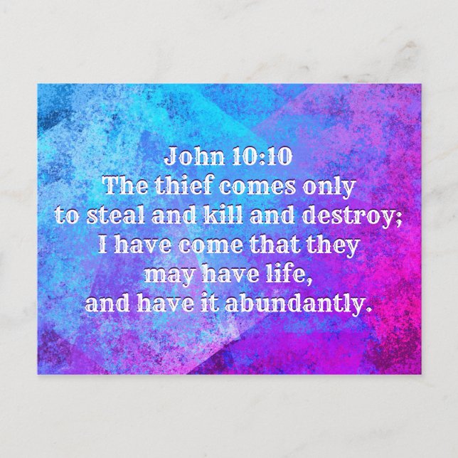 Cartão Postal John 10:10 Eu vim que eles podem ter vida (Frente)