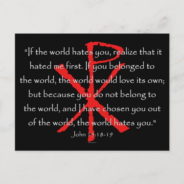 Cartão Postal John 15:18-19 (Frente)