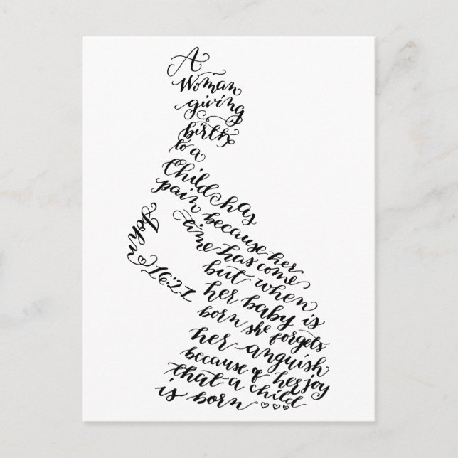 Cartão postal John 16:21 (Frente)