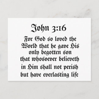 Cartão Postal John 3:16
