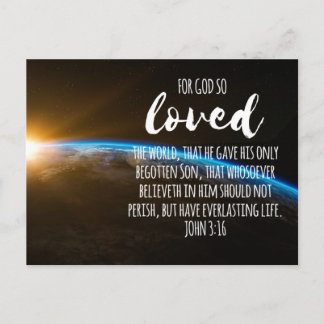 Cartão Postal John 3:16 Bíblia Verse Christian