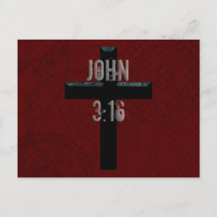 Cartão Postal John 3:16 Cruz Cristã