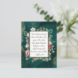 Cartão Postal John 3:16 Deus tão amado pelo Natal da Bíblia Mund