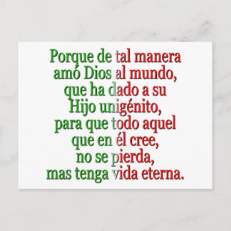 Cartão Postal John 3:16 espanhol