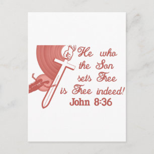 Cartão Postal John 8:36