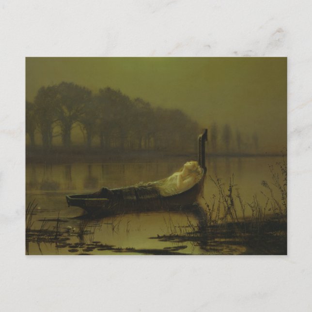 Cartão Postal John Atkinson Grimshaw - A Senhora de Shalott (Frente)