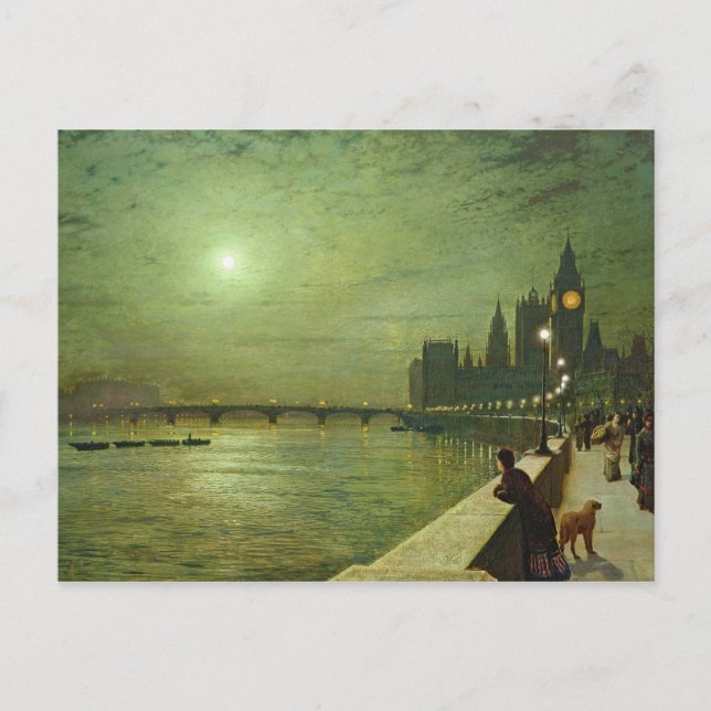 Cartão Postal John Atkinson Grimshaw - Reflexões sobre o Tâmisa (Frente)