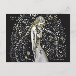 Cartão Postal John Bauer Flora 1915 Art Nouveau estilo CC1147
