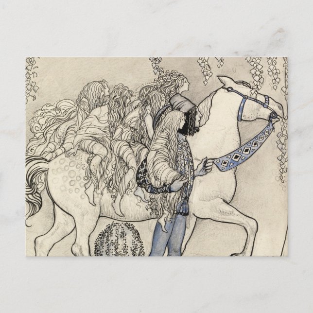 Cartão Postal John Bauer - O Cavalo que Liderou no Bit (Frente)