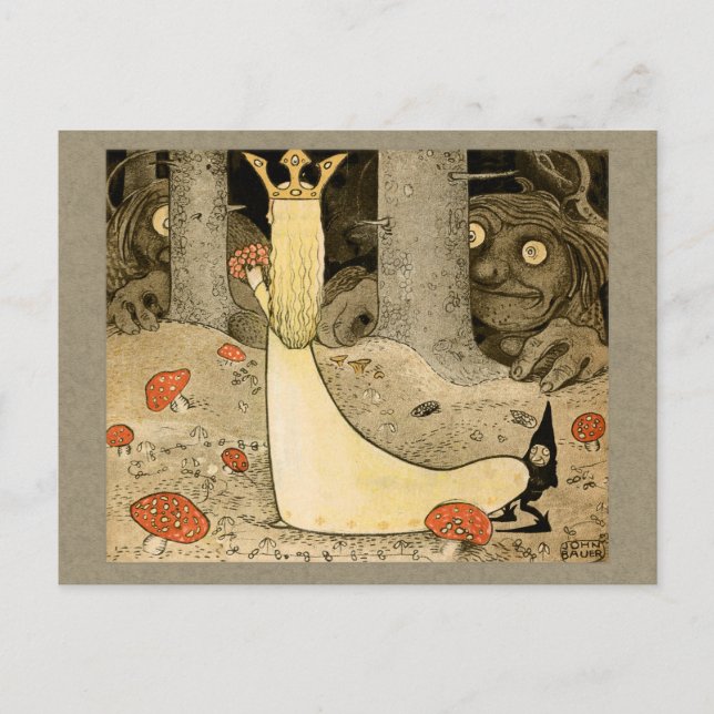 Cartão Postal John Bauer Princess Daga e o troll CC0807 (Frente)