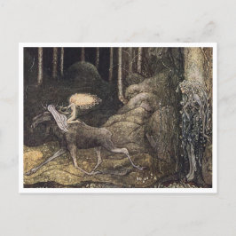 Cartão Postal John Bauer Princess e Elk