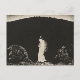 Cartão Postal John Bauer Princess e os Troll Vintage Art