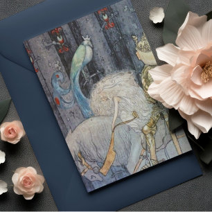 Cartão Postal John Bauer Princess in Forest Vintage Art