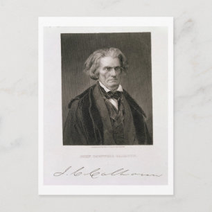 Cartão Postal John Caldwell Calhoun, gravado por Henry Bryan Hal