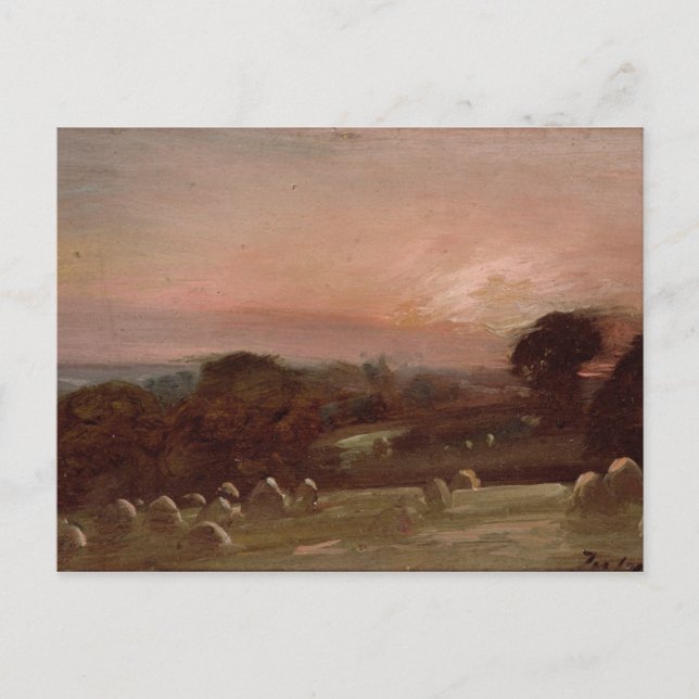 Cartão Postal John Constable | A Hayfield perto de East Bergholt (Frente)