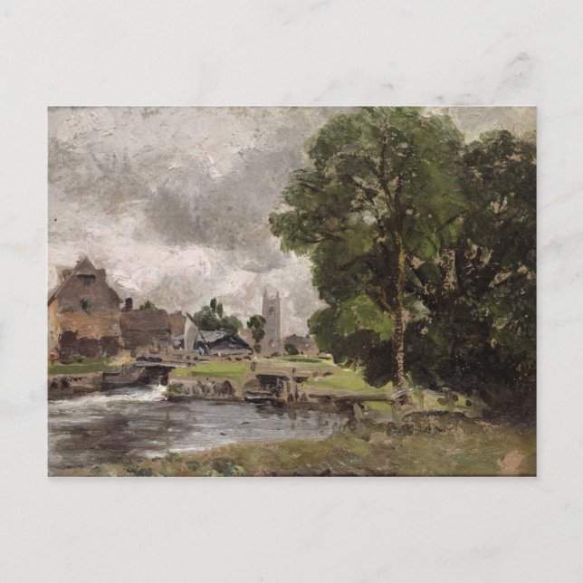 Cartão Postal John Constable | Dedham Lock e Mill (Frente)