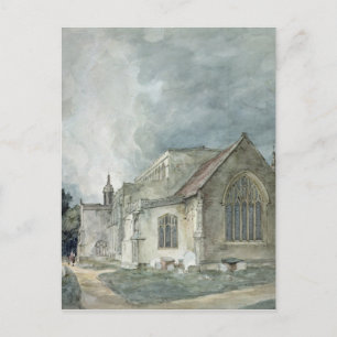 Cartão Postal John Constable   Igreja de Bergholt Oriental, c.18