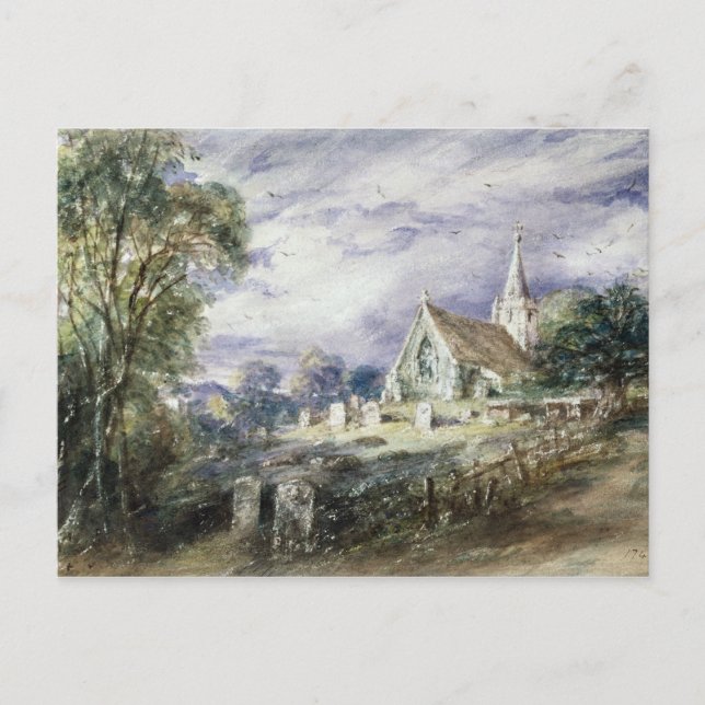 Cartão Postal John Constable | Igreja Stoke Poges (Frente)
