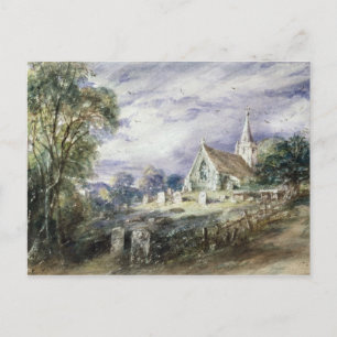Cartão Postal John Constable Igreja Stoke Poges