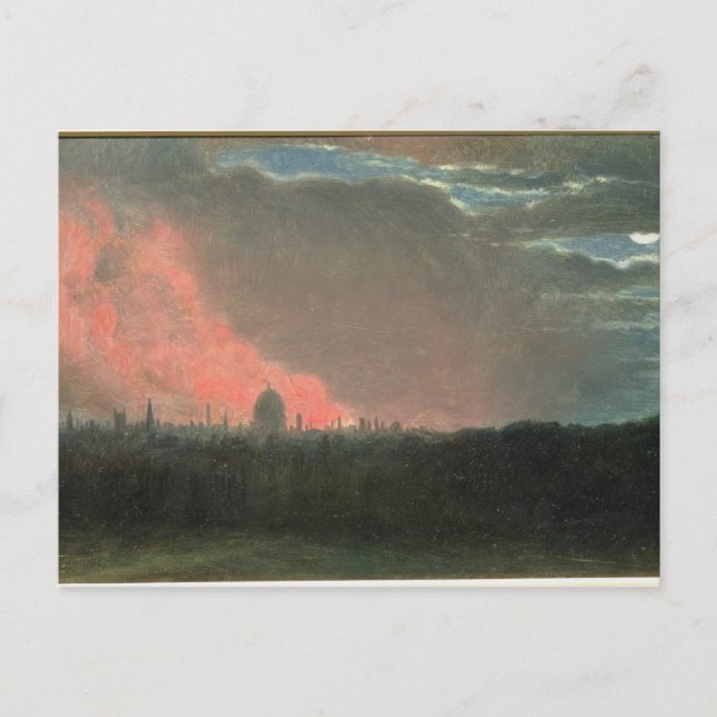 Cartão Postal John Constable | Incêndio em Londres visto em Hamp (Frente)