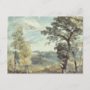 Cartão Postal John Constable   Paisagem com Árvores e um Distão