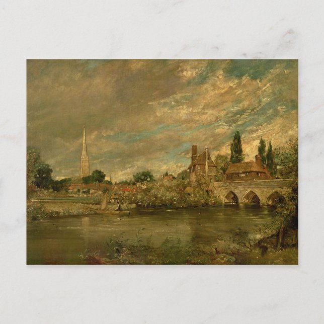 Cartão Postal John Constable | Ponte de Harnham e Salisbu (Frente)