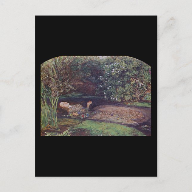 Cartão Postal John Everett Millais Ophelia (Frente)