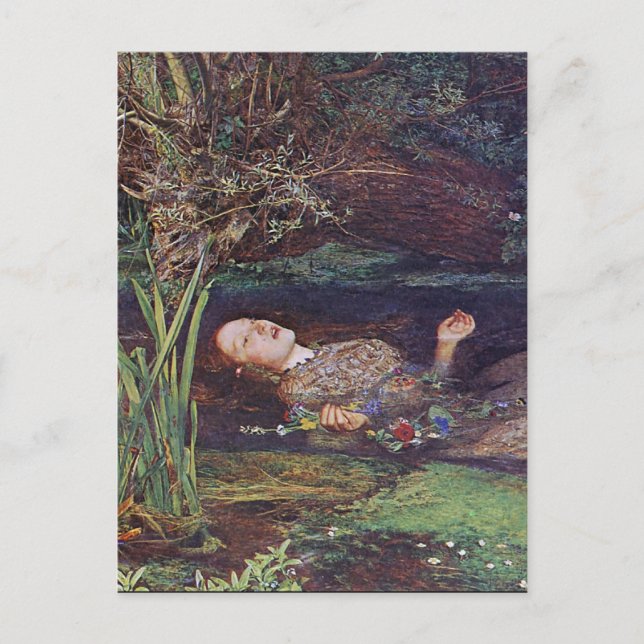 Cartão Postal John Everett Millais Ophelia (Frente)