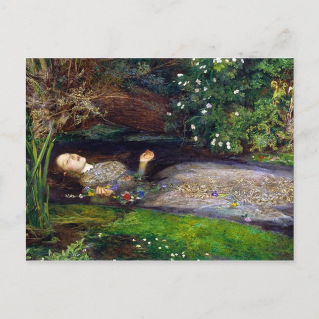 Cartão Postal John Everett Millais Ophelia (Frente)