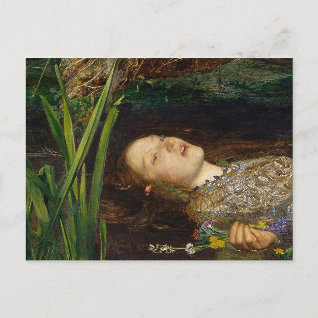 Cartão Postal John Everett Millais - Ophelia (Frente)