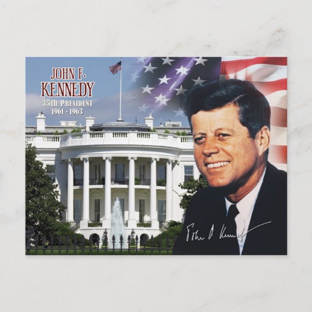 Cartão Postal John F. Kennedy - 35º Presidente dos EUA (Frente)