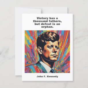 Cartão Postal John F. Kennedy Cita Inspiração Motivacional