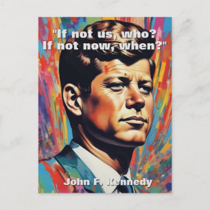 Cartão Postal John F. Kennedy Cita Inspiração Motivacional