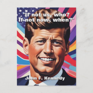 Cartão Postal John F. Kennedy Cita Inspiração Motivacional