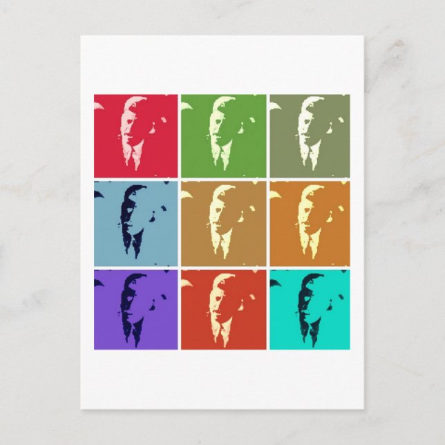 Cartão Postal John F Kennedy/JFK Pop Art (Frente)