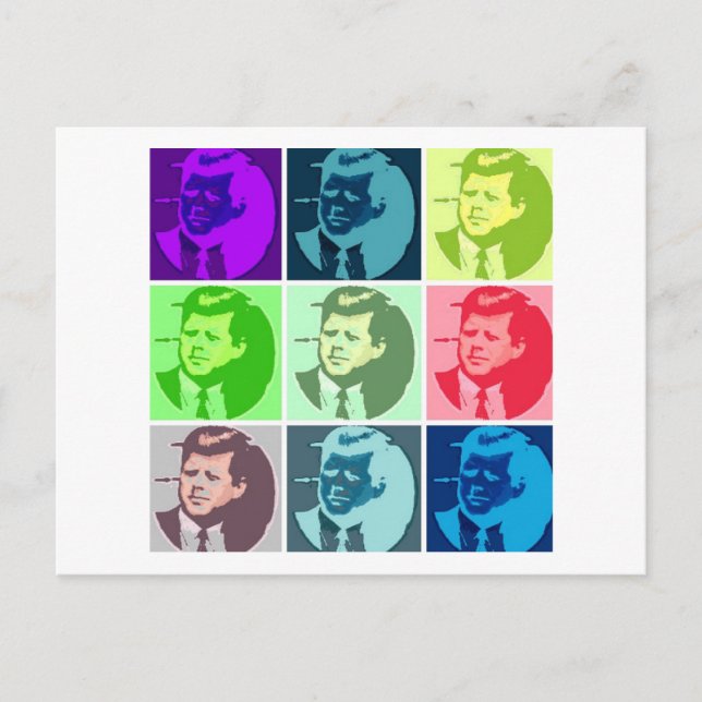 Cartão Postal John F Kennedy Pop Art (Frente)