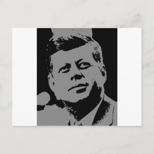 Cartão Postal John F. Kennedy - silhueta negra e cinza