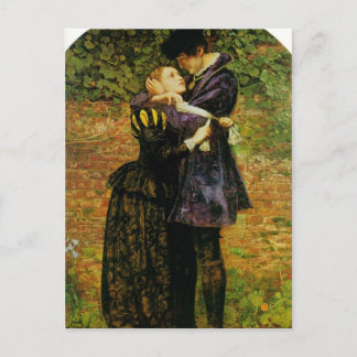 Cartão Postal John Millais - Recusa de abrigo por um Huguenot