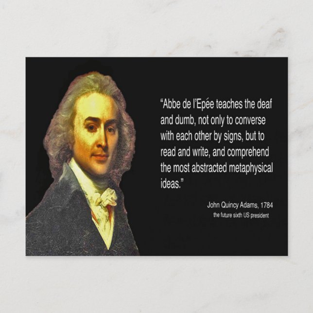 Cartão Postal John Q. Adams visitou a escola de surdos em Paris (Frente)