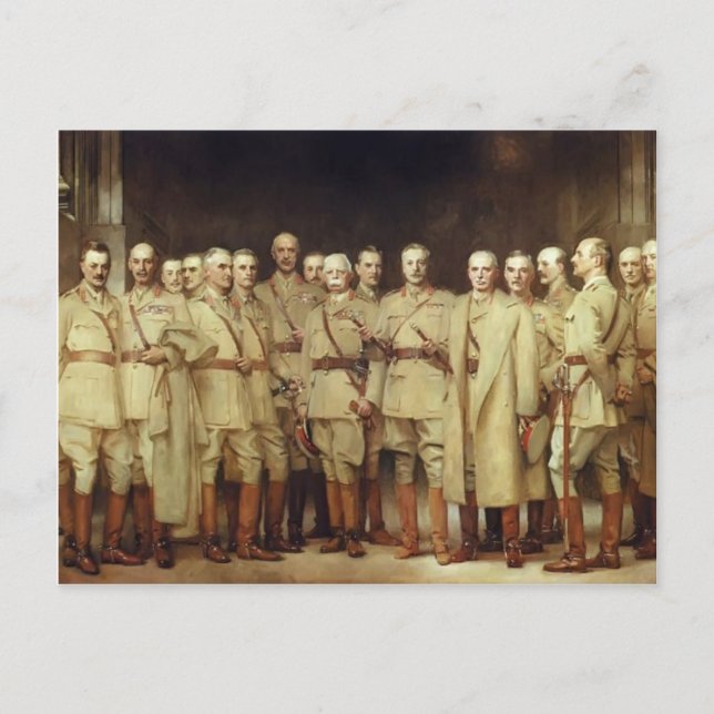Cartão Postal John Sargent - Oficiais-Gerais da Primeira Guerra  (Frente)