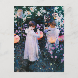 Cartão Postal John Singer Sargent Carnação Lily Lily Rosa