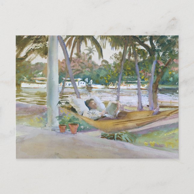 Cartão Postal John Singer Sargent - Figura em Hammock, Florida (Frente)