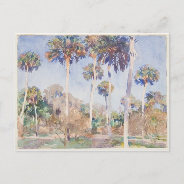 Cartão Postal John Singer Sargent Watercolor - Palms (Frente)