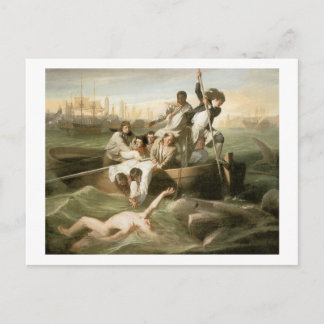 Cartão Postal John Singleton Copley Watson e o tubarão