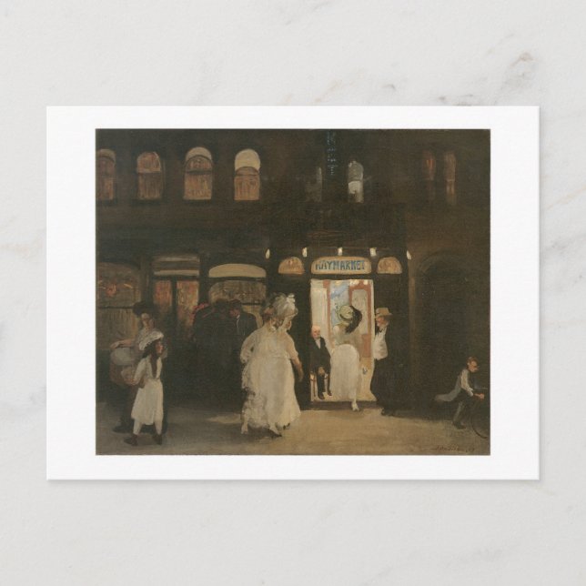 Cartão Postal John Sloan, A Haymarket, Sexta Avenida (Frente)