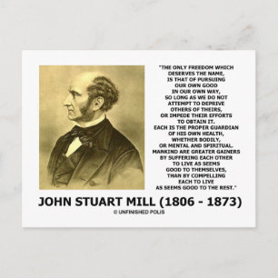 Cartão Postal John Stuart Mill Liberdade Perseguindo Seu Próprio