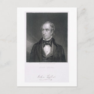 Cartão Postal John Tyler, gravado por John B. Forrest (1814-70)