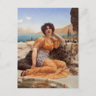 Cartão Postal John William Godward Com Violetas Atingidos e Rob
